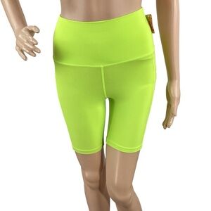 FP Movement Epic Bike Shorts Neon Lime Green Size XS